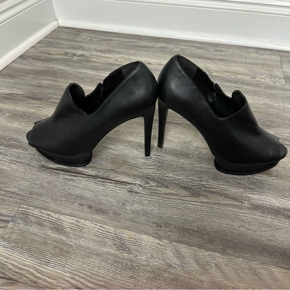 Gianni Bini Leather Open Toe Platform Heels Size 11 - Picture 4 of 10